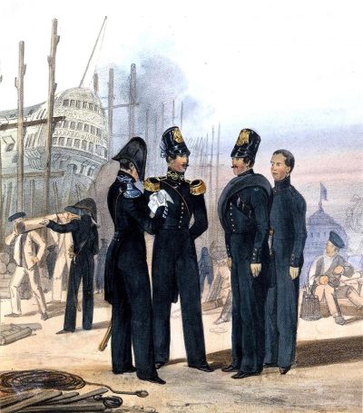 108. Kaiserthum Russland Marine: Ingenieur-Offizier, Artillerie-Offizier und Marine-Artillerist der 10. Equipage der Flotte/ Российская империя